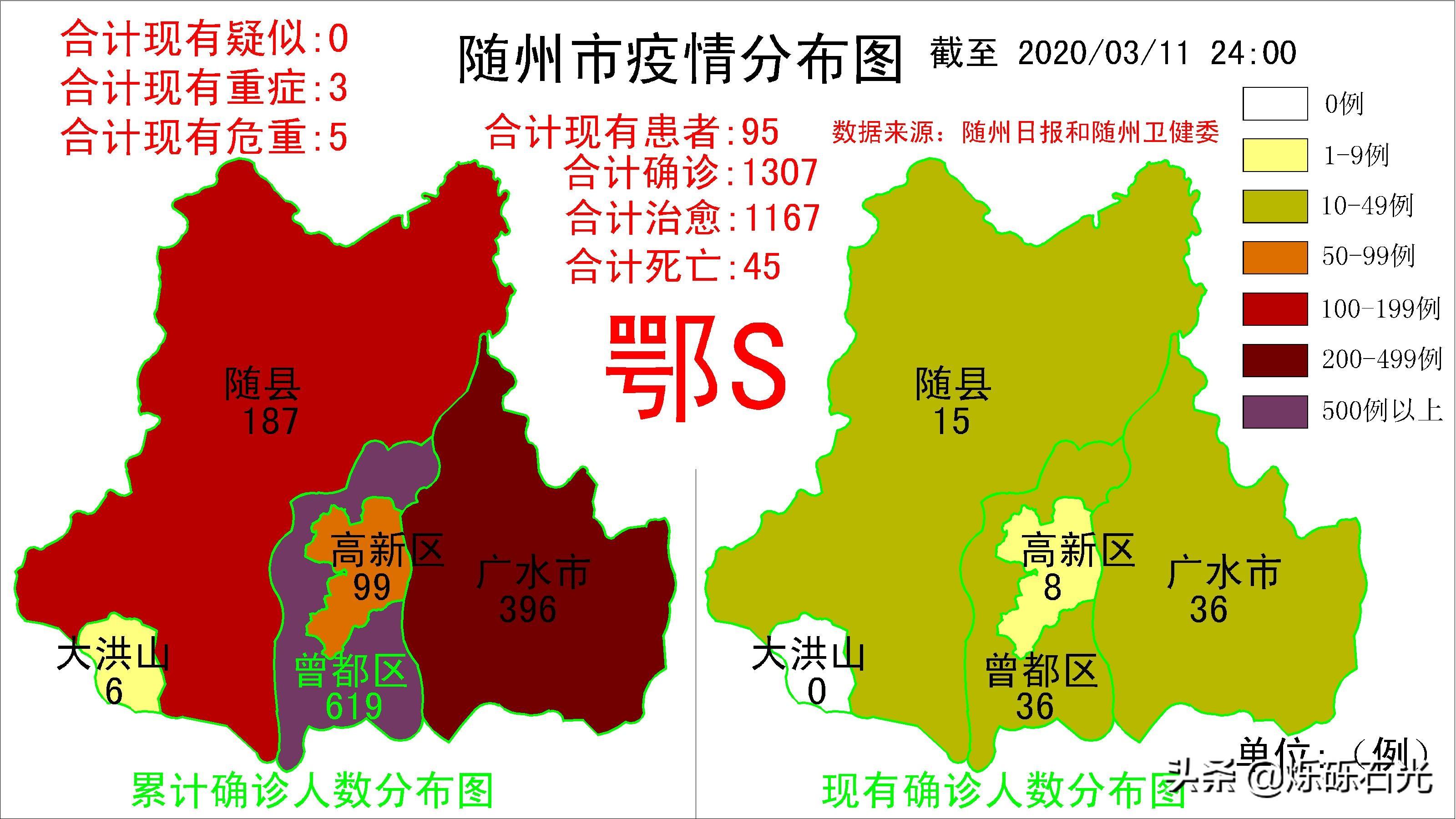 随州也黄了!3月11日新冠肺炎疫情速览(湖北,市州疫情图发布)